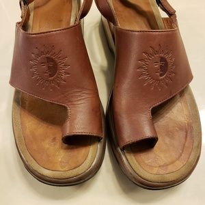 Dansko brown leather slingback slides 42